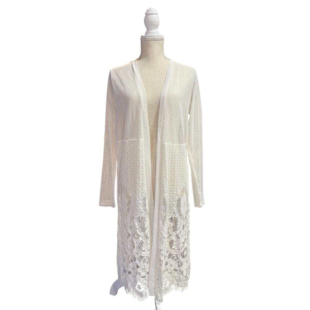 Ember Duster Sheer Floral Lace Cardigan Western Boho Cottage Gypsy Medium